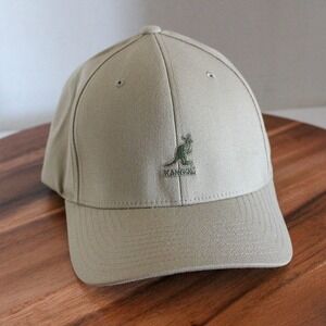 Kangol Wool Flexfit Baseball Hat Cap Khaki Beige Large XL 8650BC
